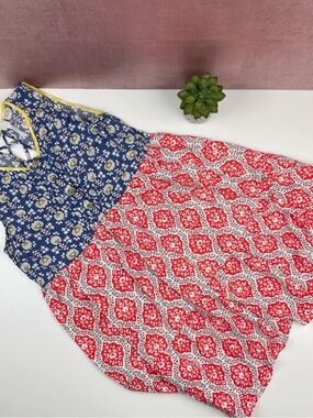 Matilda Jane Clothing 435 Orange Blue White Floral Boho Dress Girl Size 16